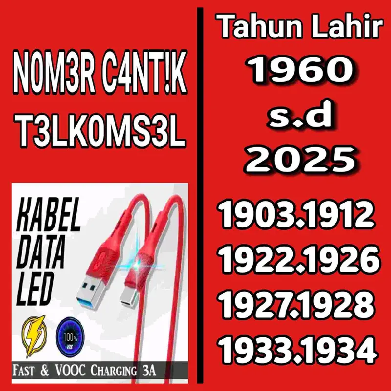 N0c4n S!mp4t! Kabel Data Merah Fast Charging 0