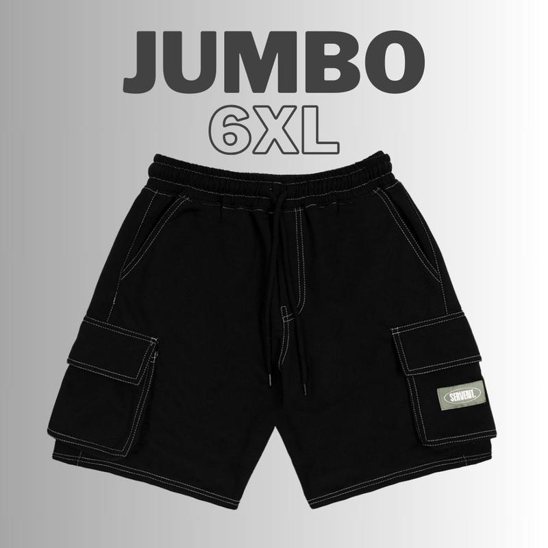 SERVENT - 6XL JUMBO Celana Kargo Pendek Aplikasi Terbaru Short Cargo Pants Unisex 0