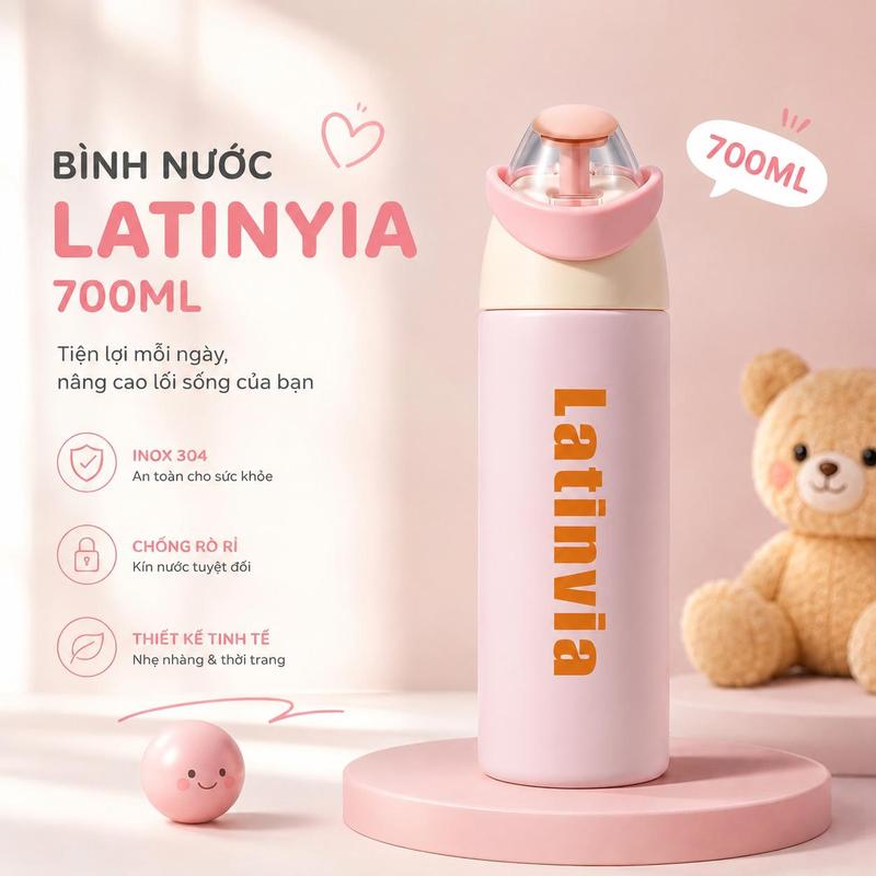 [Latinvia x Vinhbanhbo deal 9k] Bình giữ nhiệt mini Latinvia 2026 mới nhất – Inox 316 cao cấp 700ml – Chống rò rỉ, chống bụi, giữ nhiệt siêu tốt – Dùng hàng ngày