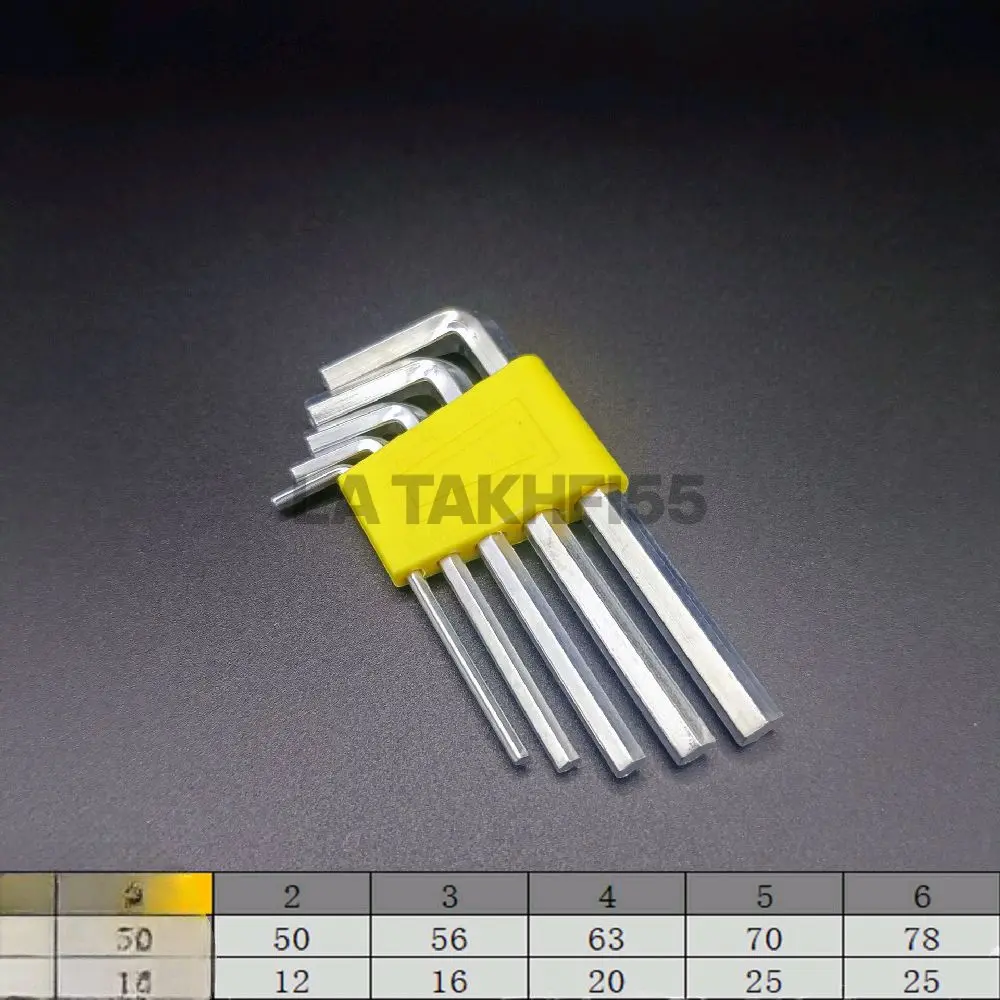 1SET 5IN1 KUNCI L PANJANG HEXAGONAL HEX SOCKET KEY ALLEN 1SET ISI 5PCS DARI 2MM- 6MM