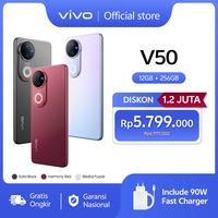 Gambar vivo V50 5G (12/256) Rounded-edge Design, ZEISS Group Potrait, 6000mAh Battery+90W Flashcharge, IP68+IP69, vivo AI - Blissful Purple dari vivo Indonesia Kab. Tangerang 1 Tokopedia