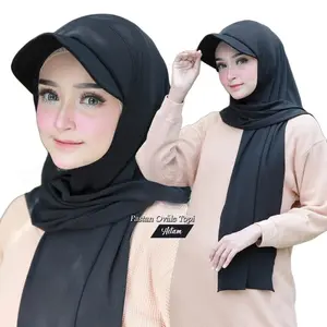 FAEYZA ALWA - HIJAB PASHMINA TOPI SPORT JILBAB PASTAN TOPI KERUDUNG INSTAN SOFT MUSLIM PANJANG Bergo