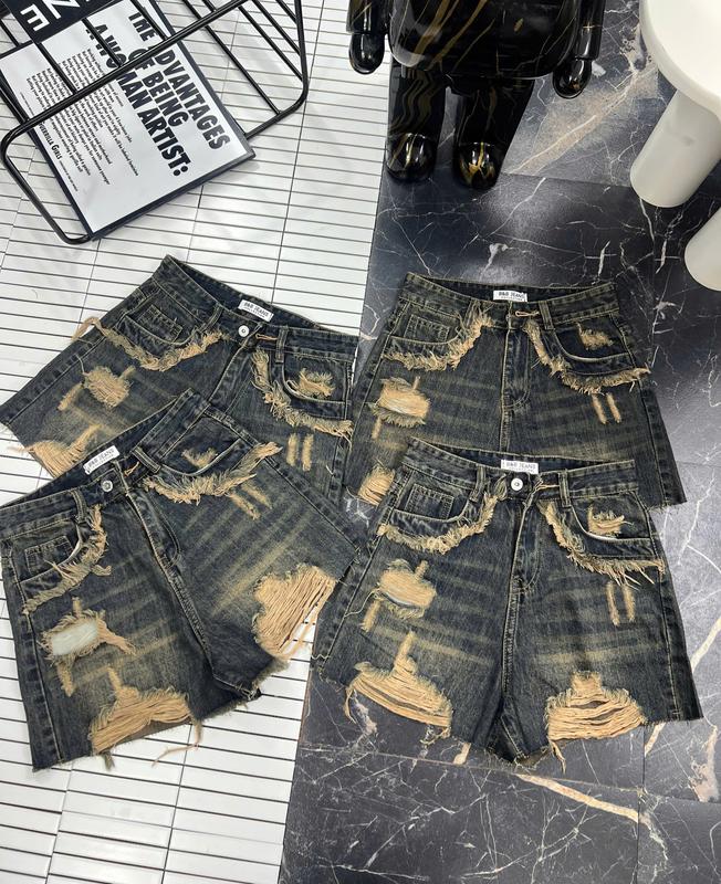 LSN Quần Jean Nữ Ngố Đùi Rách Trước Túi Tua Rua Mẫu Mới 193 - 294 - 295 - 296