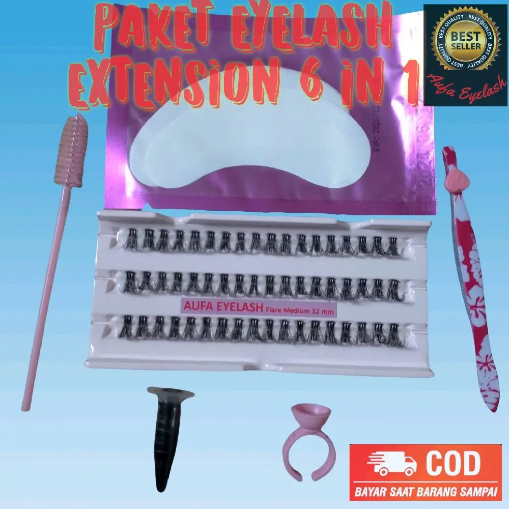 PAKET Eyelash Extension 3D SUPER CURLY Bulu Mata Tanam EXTRA LENTIK EXTRA TEBAL HITAM