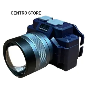 Senter Kepala Zoom Maxpower 100 watt  Cahaya Putih 3 LED PUTIH, MERAH dan BIRU