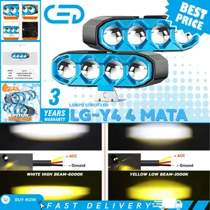 【CED】LAMPU SOROT LED LG-Y4 4 MATA - 45W Super Terang 21000 Lumens Waterproof IP67 | Lampu Motor Mobil - LAMPU SOROT MOBIL TERMURAH BERGARANSI 3 TAHUN