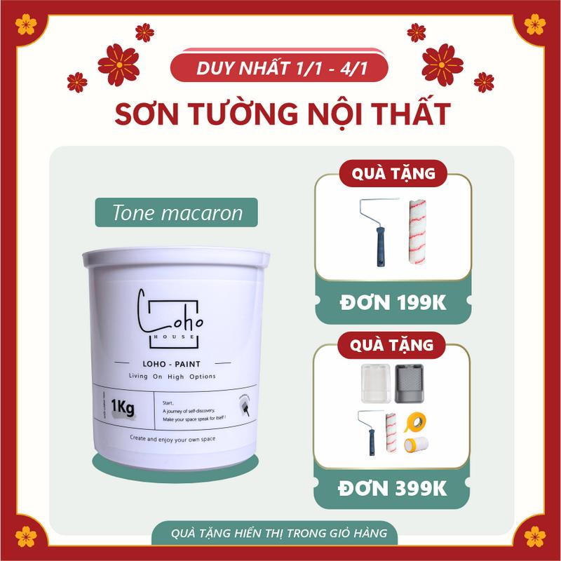  Sơn tường tone màu macaron | Lon sơn 1kg - Sơn nước nội thất cao cấp Loho-paint với các tone màu macaron 