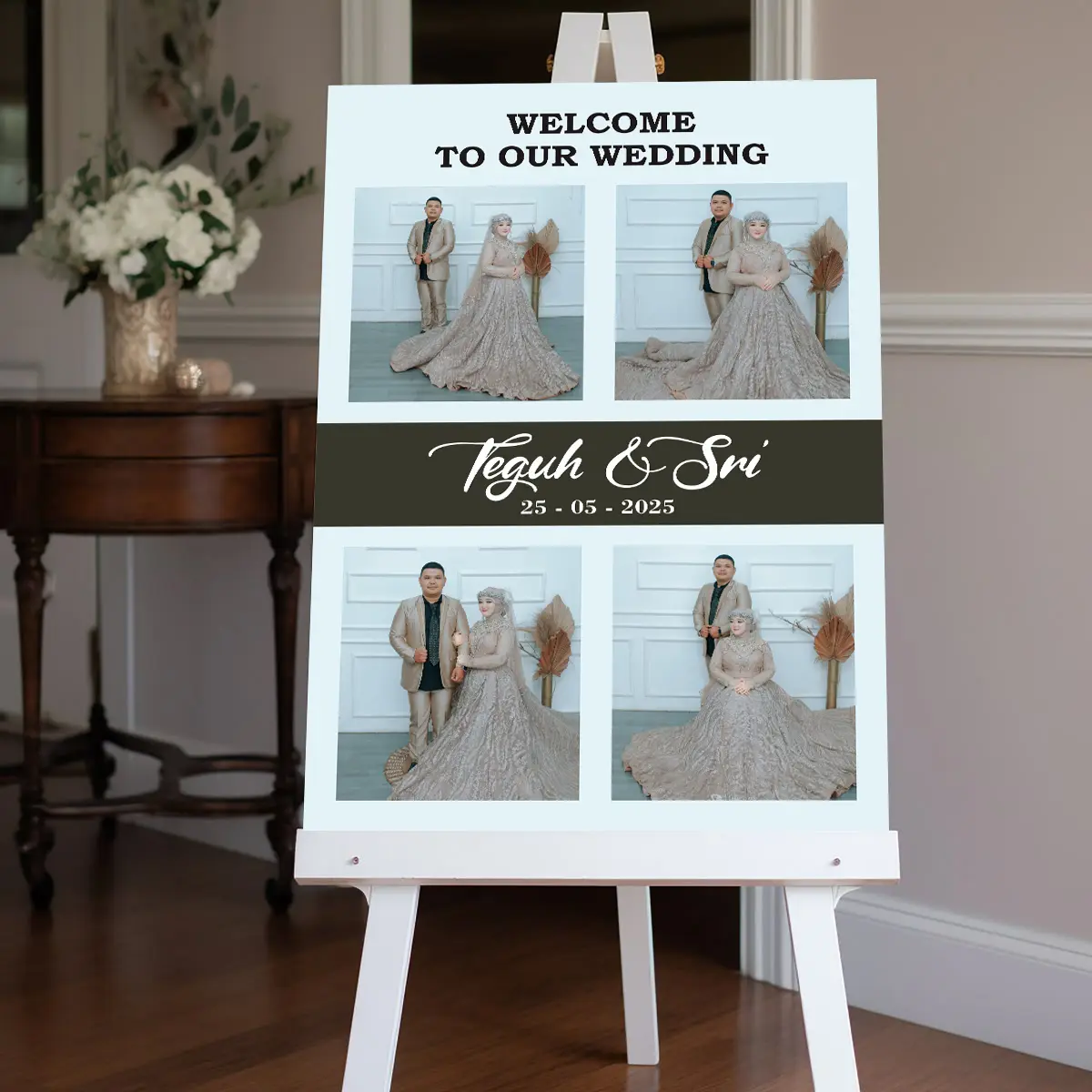 CETAK FOTO PLUS BINGKAI MDF 20R 50X70 CM FREE EDIT KOLASE GLOSSY Pajangan Hiasan Dinding