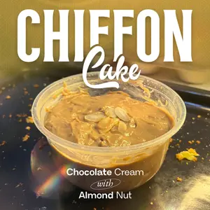 Chiffon Cake Chocolate Kue Cokelat Cream Almond [HALAL] - Cemilan Manis Siap Makan