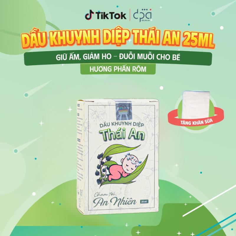 Dầu Khuynh Diệp Thái An (Hộp 25ml) Giữ ấm tốt, tạo mùi thơm tự nhiên cho trẻ sơ sinh và trẻ nhỏ - TẶNG Khăn sữa Cho Bé