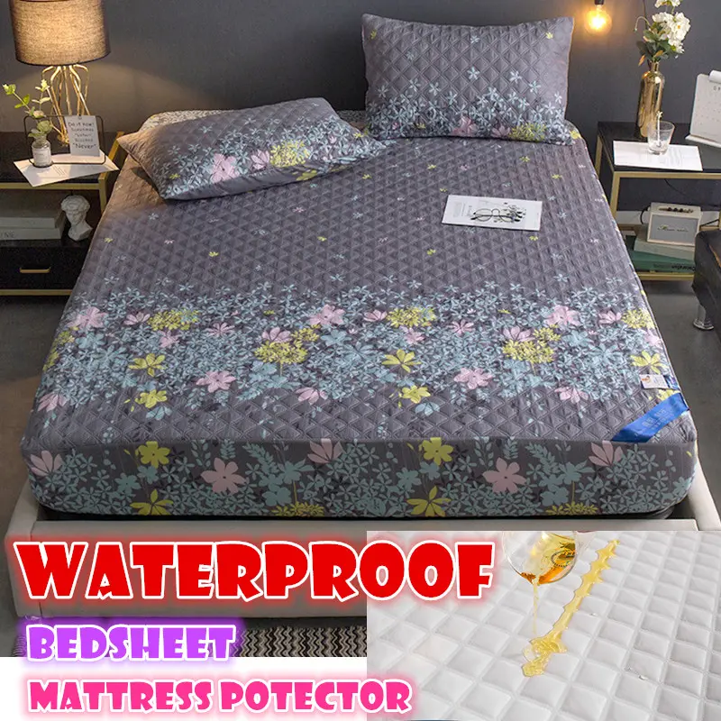 《SG Local stock》100% Waterproof mattress protector fitted bedsheet washable cotton pads Breathable anti-urine