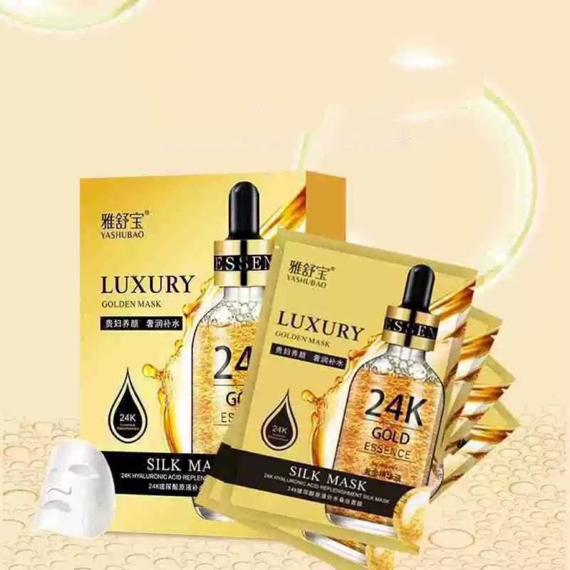 [ Deal Độc Quyền ] Hộp 10 Miếng Mặt Nạ Lụa Silk Mask Luxury Golden Tinh Chất Bụi Vàng 24K Cao Cấp Dưỡng Ẩm Cho Da, Hỗ Trợ Làm Sáng Và Đều Màu Da