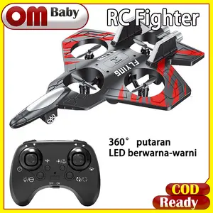 Mainan Pesawat Terbang 2.4G EPP Stunt Remote Control Led Glider Airplane Foam Rc Pesawat Terbang