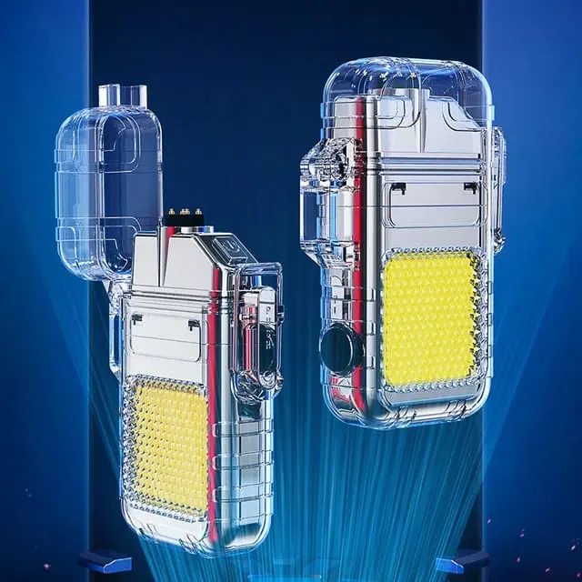 Korek api elektrik USB korek api unik charger waterproof + lampu Led lighter