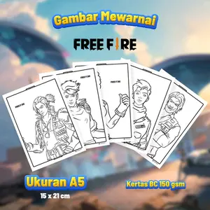 Gambar Mewarnai FREE FIRE Isi 20 Lembar Kertas BC Tebal