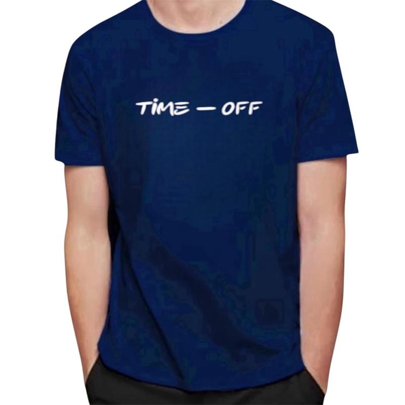 Product Introduction of Kaos pria dewasa distro lengan pendek motif grinlight time off cocok untuk santai warna hitam 16