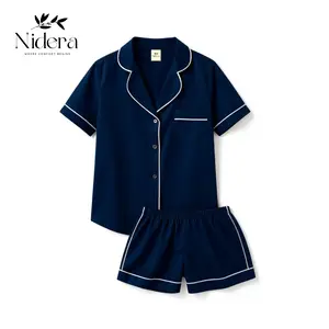 Nidera Pajamas Set - Navy Blue | Piyama | Baju Tidur