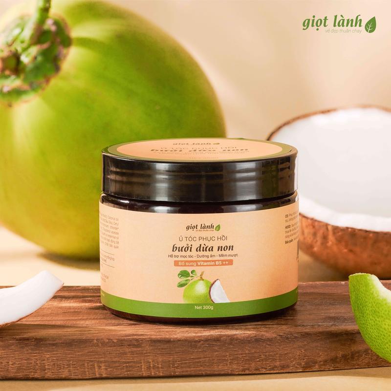 Livestream Kem ủ tóc Bưởi Dừa Non - hỗ trợ hư tổn hỗ trợ mọc tóc dưỡng tóc suôn mượt Giọt Lành 300gram