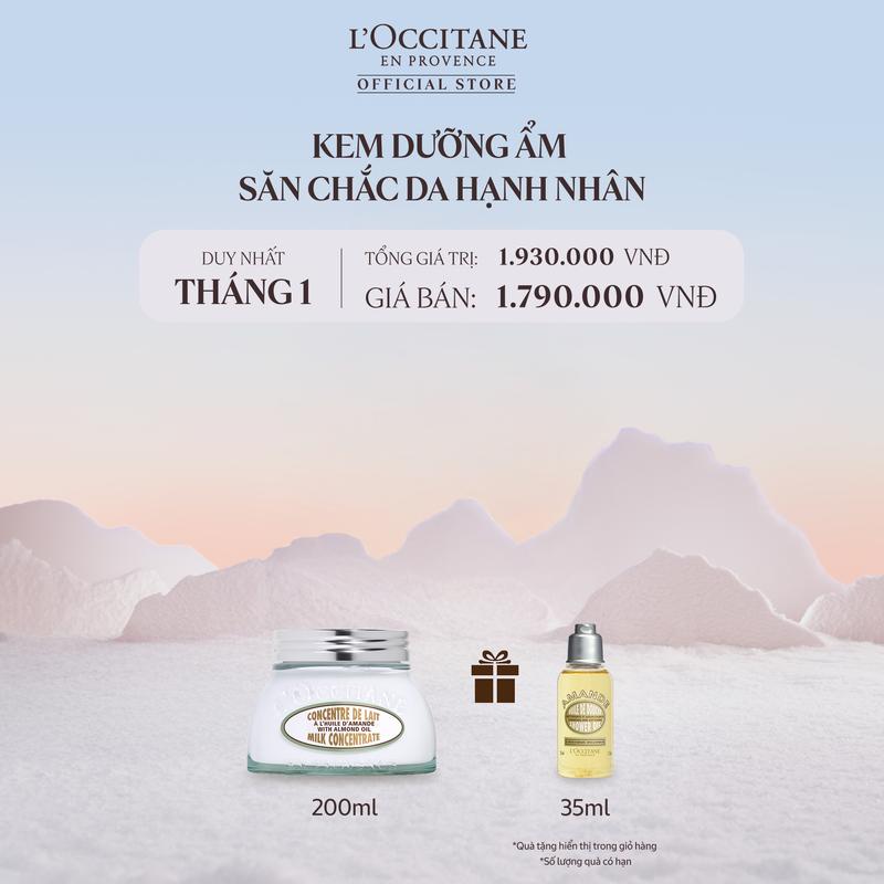  Kem Dưỡng Thể Săn Chắc Da Hạnh Nhân L'Occitane Almond Milk Concentrate 200ml 