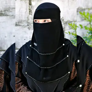 Niqab bandana 3 lapis Layer shiffon Silky | Niqab Bandana yang  Nyaman dipakai