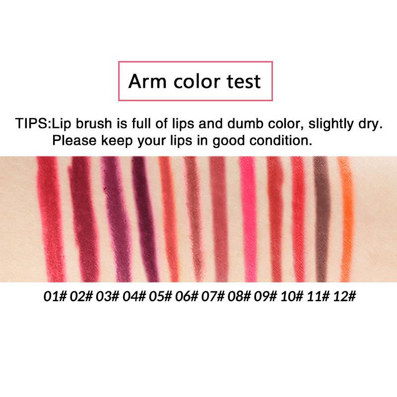 Product Introduction of Vibely 12 Colors New Professional Wood Lip Liner Waterproof Lady Charming Lip Liner Soft Pencil Makeup Women's Long Lasting Cosmetic Tool Eyeliner Kit Matte Flawless 33
