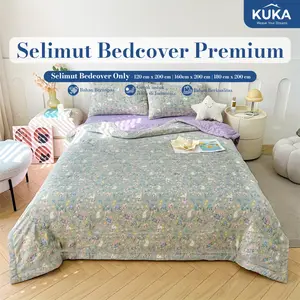 Kuka Gallery - [Bedcover Only] Bedcover Selimut Tidur Lembut Two Tone Motif Premium Uk 180x200 160x200 120x200