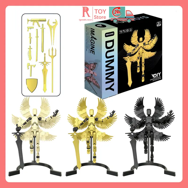 igoods.rose Model yang ditingkatkan Set Lucky 13 Articulated action figure 3D PuzzleDlY Blok bangunan Mainan Cetak 3D/ PenuhDummy 13 Action Figure/Dengan 4 Senjata dan 3Bentuk Tangan 0