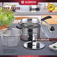 Gambar [EKSKLUSIF CECEKETARKETIR] SUBRON Panci 22cm Deep Fryer Rebus Kukus goreng Steam Saringan Multifungsi 3in1 Stainless tempat goreng sekaligus tirisan Gambar - MODEL A dari SUBRON KITCHENWARE Kab. Bandung 5 Tokopedia