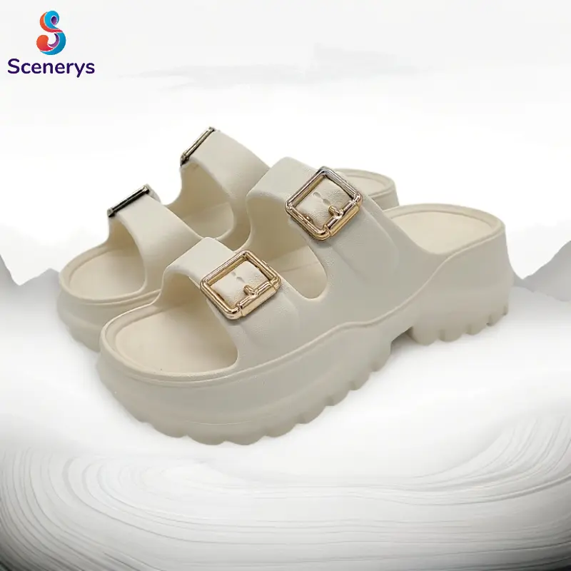Scenerys Sandal anak perempuan dengan hak baji yang lembut, sandal EVA ukuran 30-35 4
