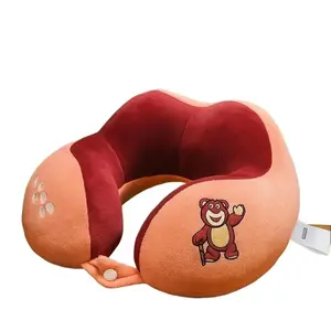 Bantal Leher Lotso Travel Tidur Siang Berbentuk Karakter Hewan Lotso Bantal Leher Mobil Bahan Yelvo Import Isi Dacron Grade A Berlabel SNI Multifungsi Nyaman untuk Bus Pesawat Mobil Car