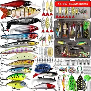 Conjunto de señuelos rígidos de gama completa, incluye peces con múltiples secciones, minnows, “Fat Boy” balanceable, lápiz y “Wave Climber”, señuelos brillantes, varios señuelos rígidos #TOP PICKS
