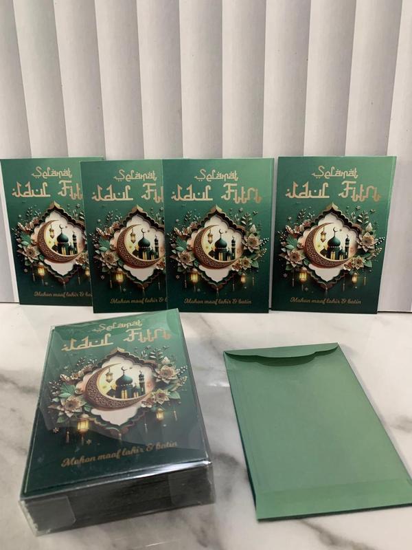 AMPLOP LEBARAN HARI RAYA IDUL FITRI RAMADAN KOTAK MIKA ISI 50 LEMBAR KARTUN LUCU ISLAMI AMPLOP PENDEK 2