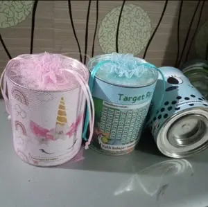 10 pcs souvenir ultah ,lebaran celengan target karakter buka-tutup free kemas tile/plastik