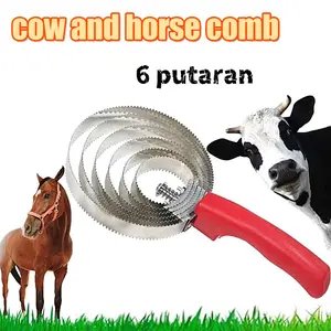 6 putaran Sisir Pembersih Bulu Sapi, Kerbau, Kuda dan Kambing COD