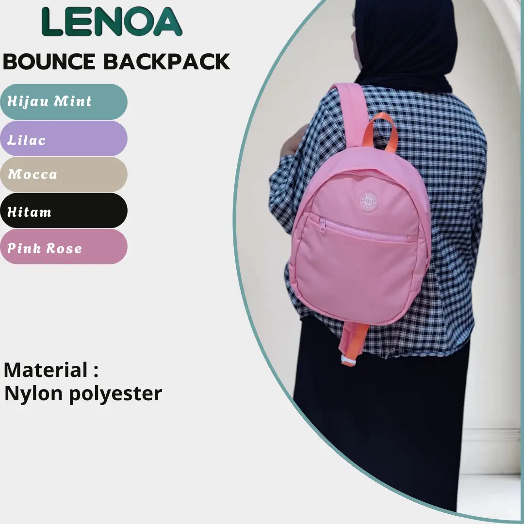 Lenoa Bounce Backpack Tas Ransel Mini Wanita Trendy Untuk Sekolah Kuliah Dan Kerja