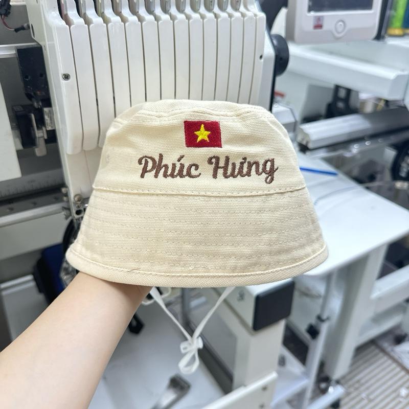  Mũ bucket Chất Vải canvasThêu tên “Riêng Các bé ” Phù Hợp bé trai & bé gái  siêu xinh 