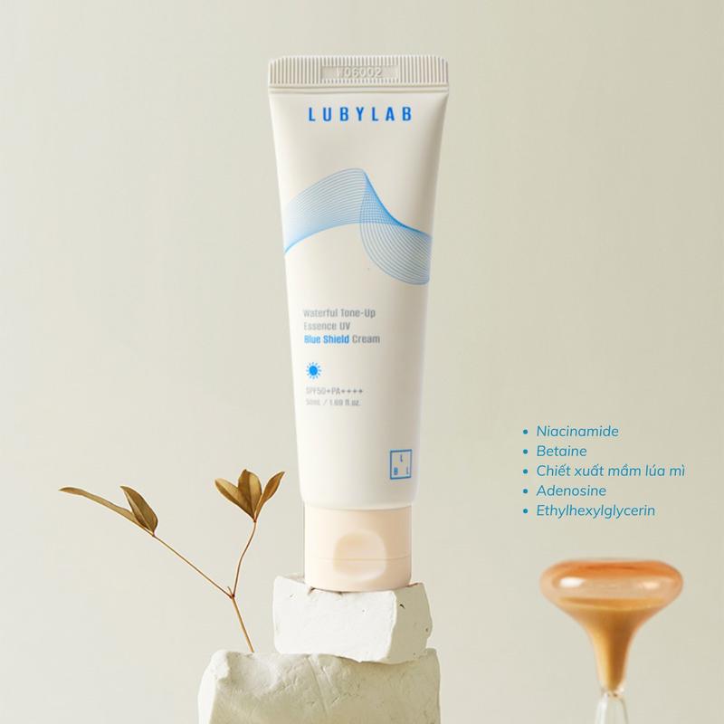[H] Kem Chống Nắng Lubylab Luby Waterfull Tone-Up Essence UV Blue Shield Cream 50ml Hỗ Trợ Chống Nắng Skincare Sunscreen Nữ