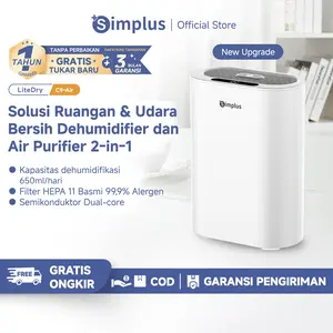 【SPECIAL PROMO】Simplus Dehumidifier + Air Purifier C9 Dual-Core 650ml/Hari Dehumidifikasi Efisien Tangki Air Besar 2,5L Mode Tidur Dengan Kotak Magnetik Diffuser Aroma Citrus & Woody untuk Kamar Tidur Lemari Baju Ruang Tamu Mengurangi Kelembapan CUSH009-1