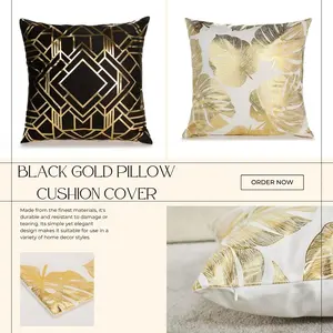 Black Gold Series Pillow Cushion Cover / Sarung Bantal Bludru Sofa Kursi Vintage
