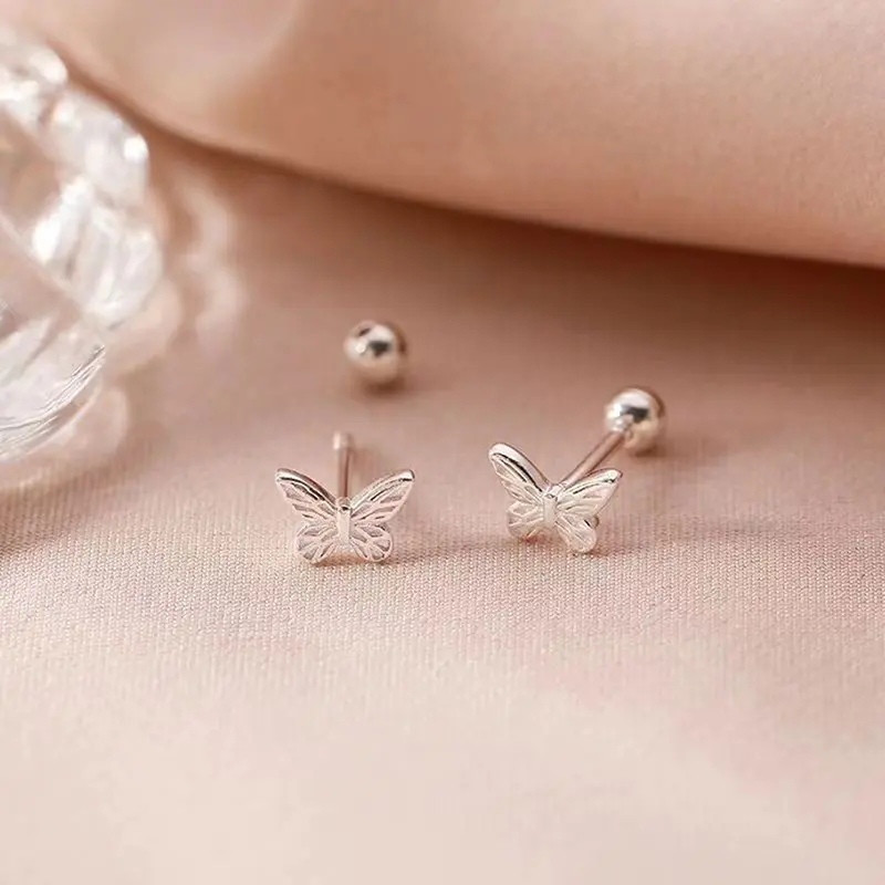 Bông Tai Đinh Tán Xoắn Ốc Cho Nữ Và Bé Gái, 1 Đôi, Nơ, Xương Tai, Bướm, Tiệc Cưới, Trang Sức Tinh Xảo Mới, Quà Tặng 2
