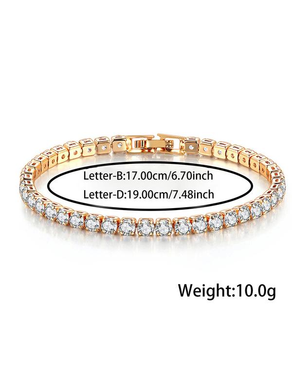 Luxury Rhinestone Decor Matching Bracelet for Women, 2024 New Trendy Fashion Accessories for Wedding Engagement Bridesmaid Costume Dress Prom Daily Wear 7