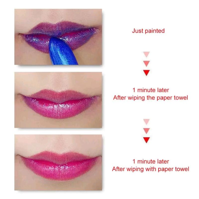 Blue Lipstick YZS Yurizumi Color Changing Lip Glos Blue Rubah warna Waterproof Biru Lipstik Ungu 8