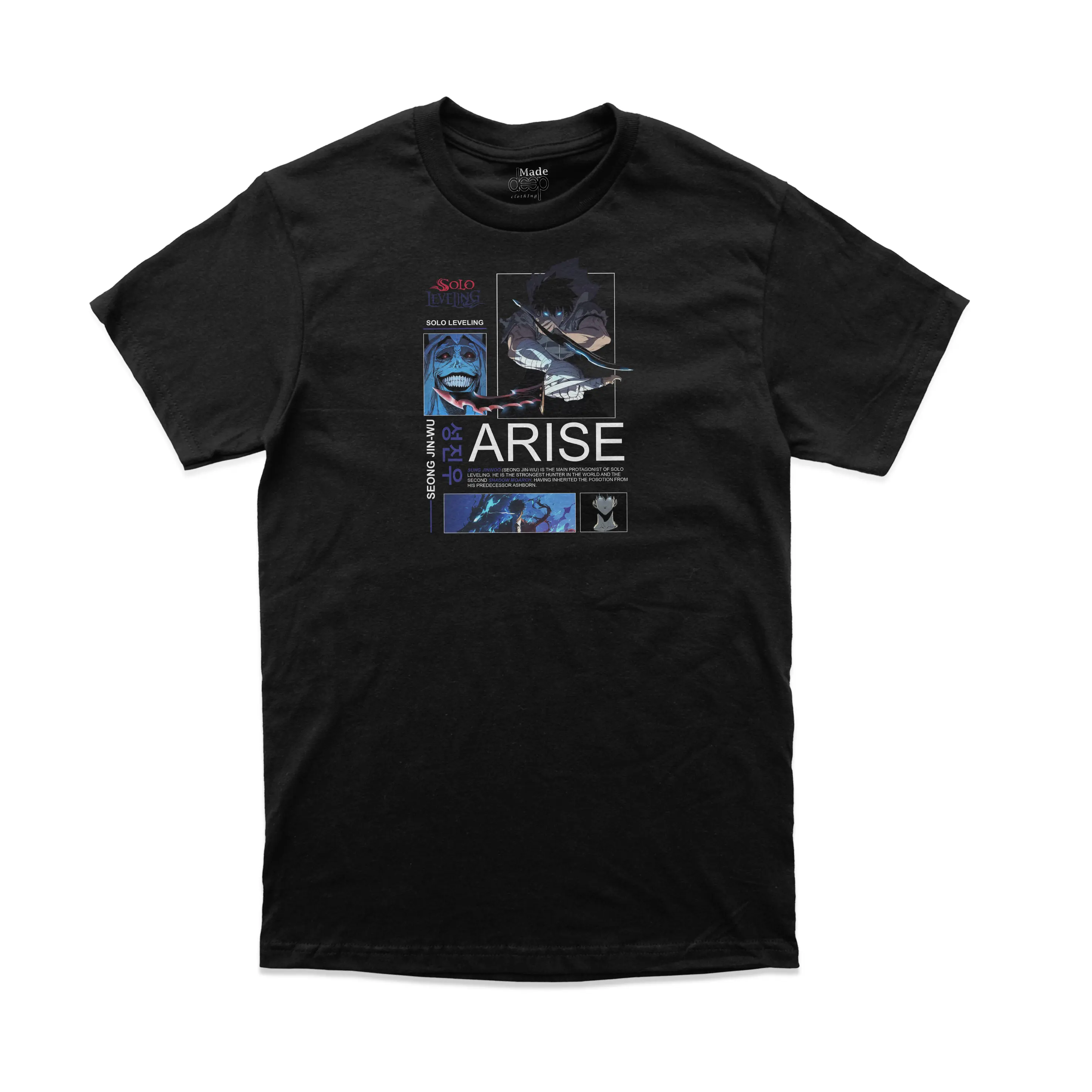 Kaos Sung Jin-Woo T-shirt Streetwear Anime Solo Leveling Arise Cotton Combed 24S - Nyaman waifu world tshirts baju donghua paps motif billion stars good time original king regatta friend