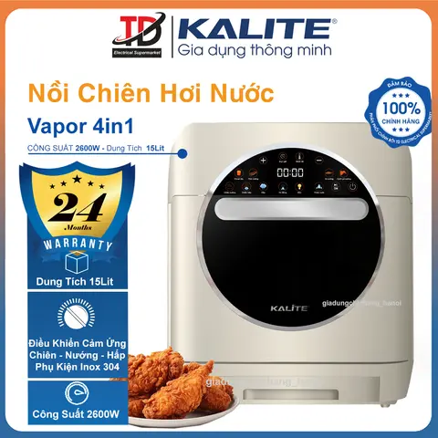 Nồi Chiên Hơi Nước Kalite Vapor, 15Lit - 2630w, Khoang Lò INOX 304 Cao Cấp, Hàng chính hãnġ