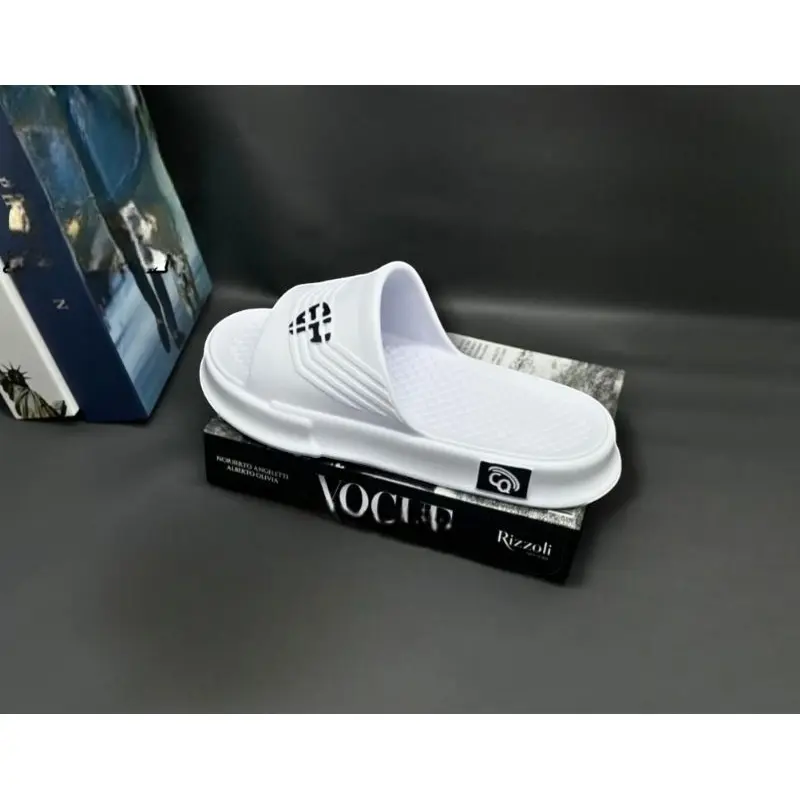 Sandal SeloP Pria Dewasa CEQIU 81-P/ Sandal Pria Dewasa Ukuran 38/43/Bahan Eva Shoes hitam putih slipper sandal  selop  pria  upper  lock slides 1