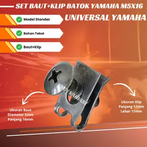 10 - 100 PCS Set Baut Body Klip Yamaha Universal Matic/Bebek Mio Jupiter Vega Aerox M5x16