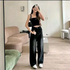 UNISEX Baggy Jeans Retro Celana Jeans Pria Wanita Oversize Gombrong Loose Fit Gaya Korea Kekinian Termurah Celana Skena Unisex Desain Retro Gombrong Loose Fit Gaya Korea