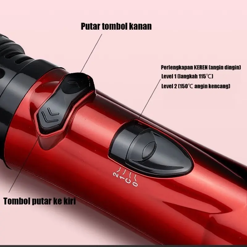 Hair Dryer Auto Rotate Brush Catokan Hairdryer Sisir Blow Otomatis Terbaru MXNA 2 Brush Gemei Sisir 6