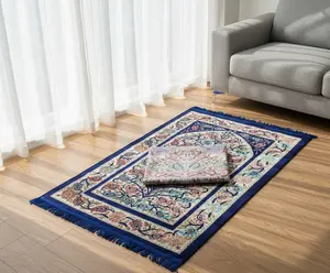 TERBARU Sajadah Turki Bawa Travel Dewasa 70x110cm Bahan Chenile Rajut Rumbai Tambang Motif Bunga Saten & Akar Elegan, Pola Jahitan Unik Dikepang, Nyaman Dipakai Sehari-hari, Cocok Oleh-Oleh Haji Umroh, Kualitas Premium Harga Ekonomis, Ready Stok Bisa