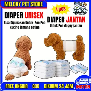 melodyps DIAPER POPOK HEWAN 1PCS Popok Anjing Kucing Anti Bocor Pet Diapers Anti Marking Popok Pampers Sekali Pakai Anjing Kucing Betina Jantan